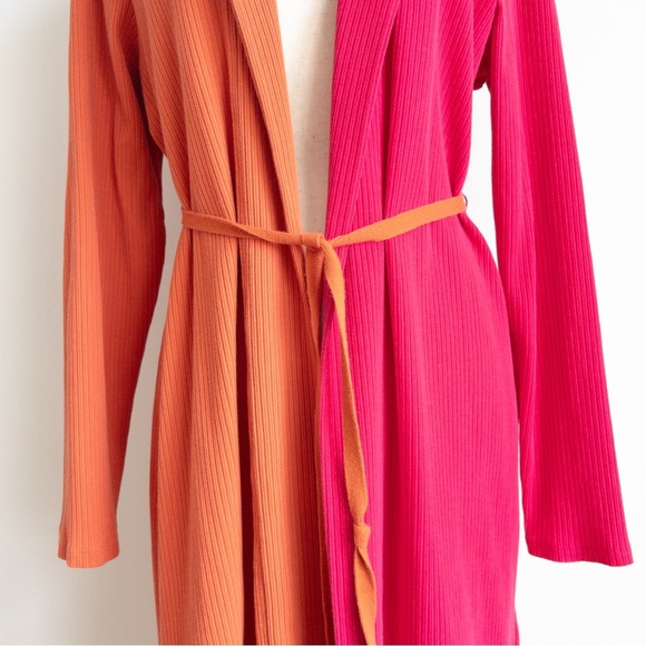 Daily Practice Colorblock Ribbed Yoga Duster Cardigan Robe - Picture 4 of 14